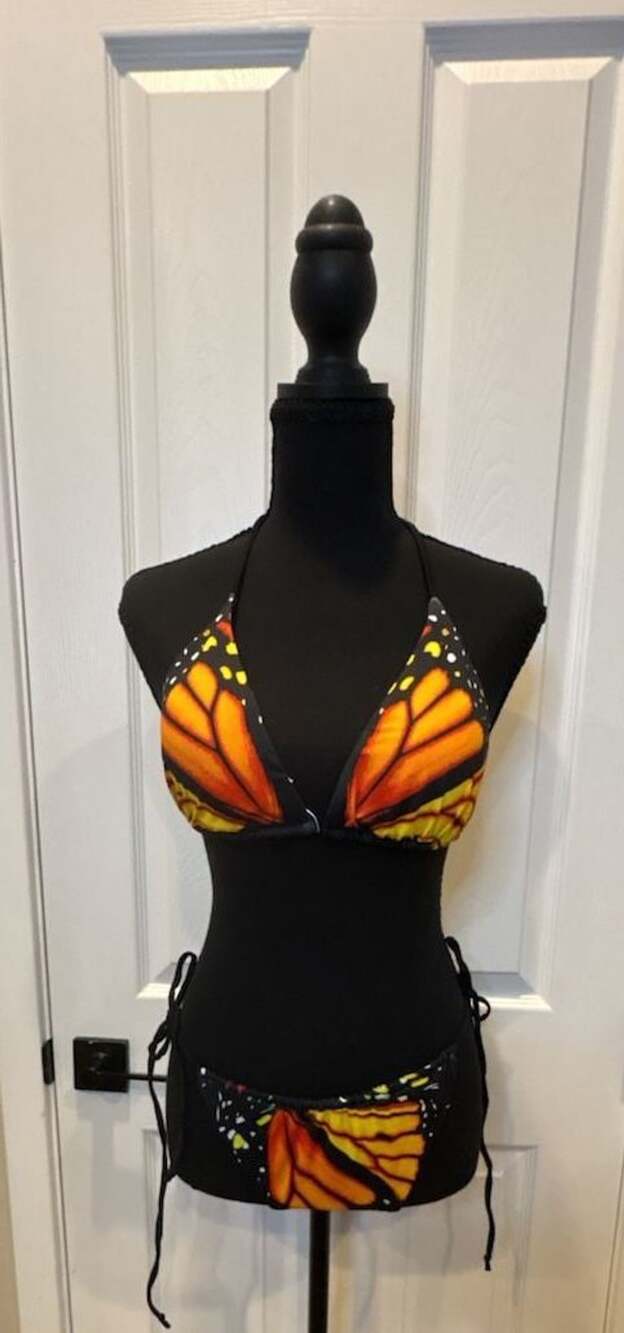 Miketai Butterfly Bikini Set Size Xl Orange Black (135)